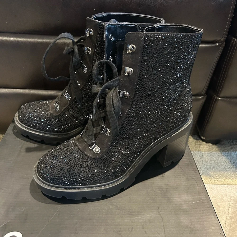INC Black Glitter Boots - Picture 6 of 8